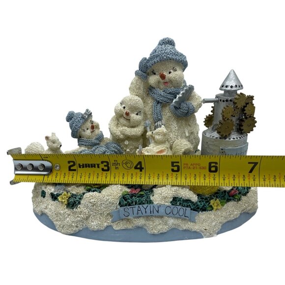 Snowman Family Figurine By Encore Group 1999 "Stayin Cool" Winter Scene Decor - Picture 10 of 16